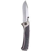 Sog Sideswipe Assisted Folding Knife 3.4" Clip Point Blade Aluminum Handles With Grn Inserts