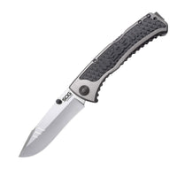 Sog Sideswipe Assisted Folding Knife 3.4" Clip Point Blade Aluminum Handles With Grn Inserts