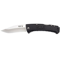 Sog Traction Folding Knife 3.5" Clip Point Plain Blade Black Grn Handles