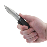 Sog Traction Folding Knife 3.5" Clip Point Plain Blade Black Grn Handles