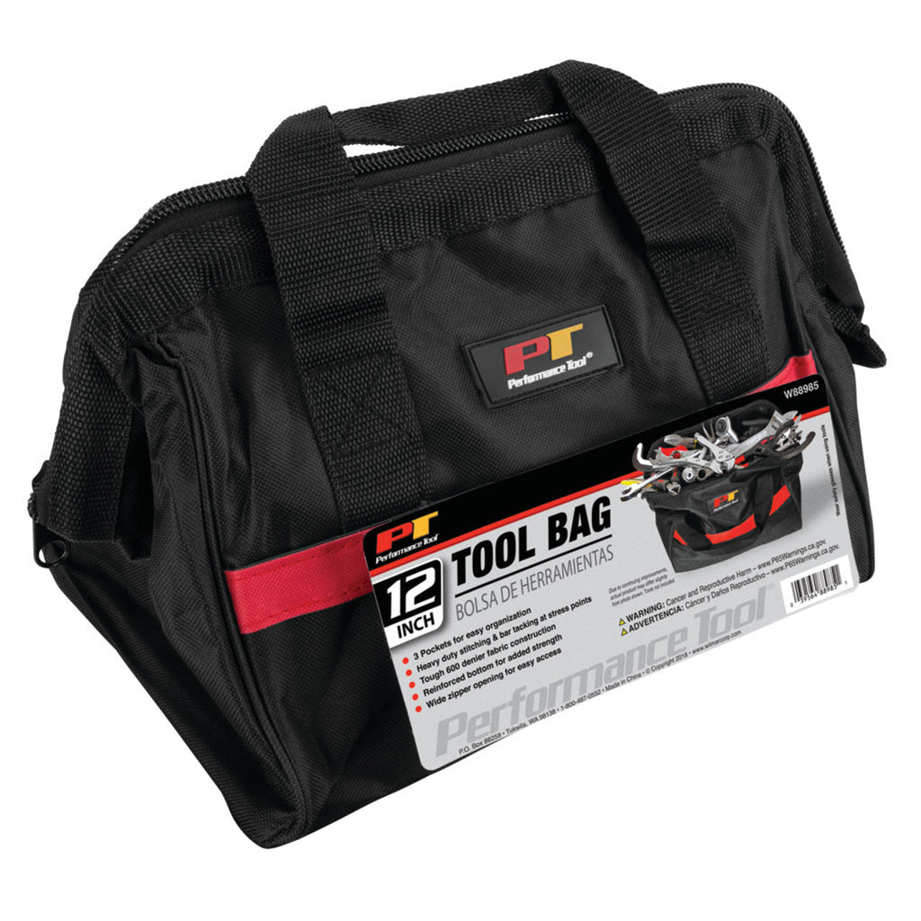 Performance Tool 12" Heavy Duty Tool Pouch With 3 Pockets