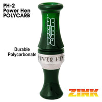 Zink Ph-2 Power Hen - Duck Call Poly Single - Mallard Green