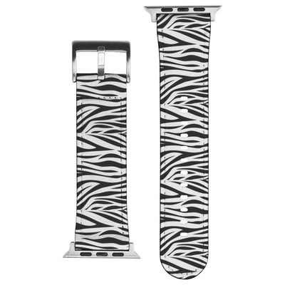 Zebra Stripes Apple Leather Watch Band
