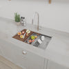 32 x 18 inch Undermount Workstation Sink, Stainless Steel Single Bowl Kitchen Sink 18 Gauge