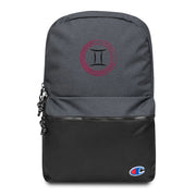 Gemini Birth Sign Zodiac Symbol Embroidered Champion Backpack