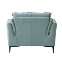 ACME Mesut Chair, Light Blue Top Grain Leather & Black Finish LV02389
