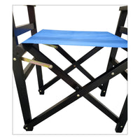 Folding Chair Wooden Director Chair Canvas Folding Chair  Folding Chair  2pcs/set   populus + Canvas (Color : Blue)