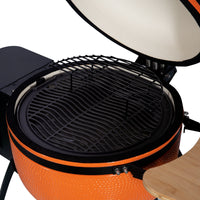 24 "Ceramic Pellet Grill with 19.6" diameter Gridiron Double Ceramic Liner 4-in-1 Smoked Roasted BBQ Pan-roasted for Outdoors Patio