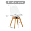 Modern chairs can rotate 360 degrees. The backrest is made of PET material, the seat cushion is made of PU material, and the support legs are made of oak. (Set of 4)