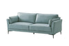 ACME Mesut Sofa, Light Blue Top Grain Leather & Black Finish LV02387