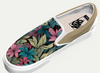 Floral Camo with a Hint of Pink Vans Slip-on Platform Shoes