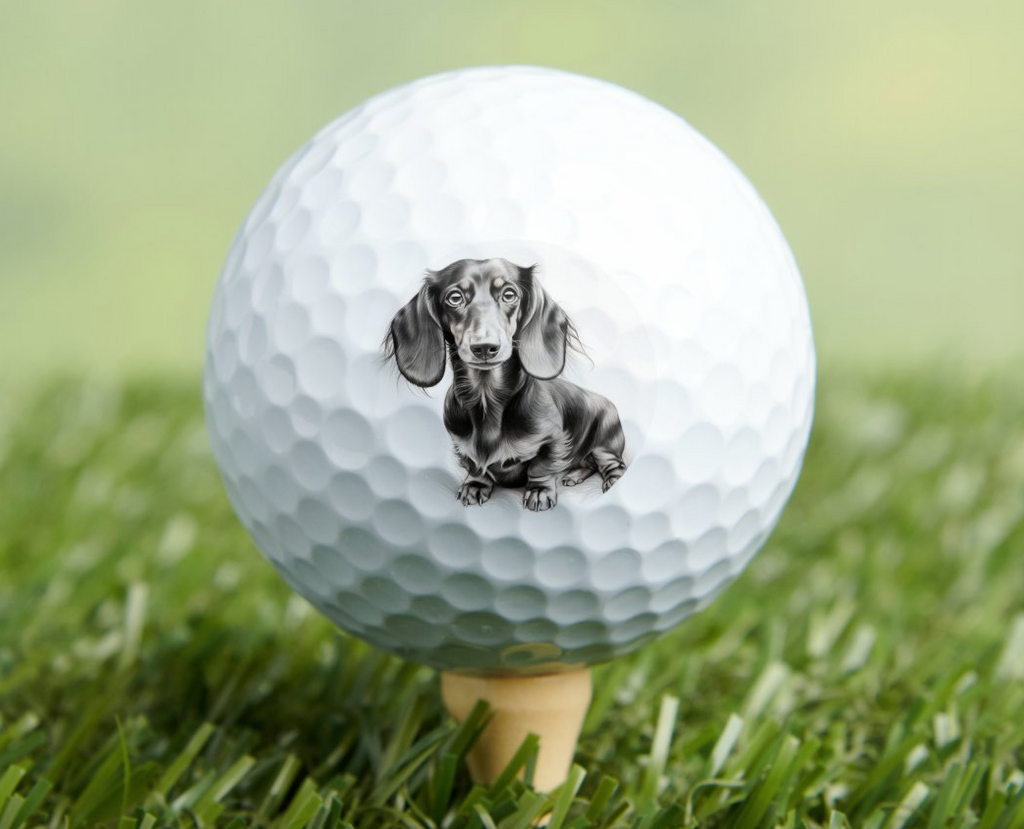 Dachshund in Black Dog Golf Ball