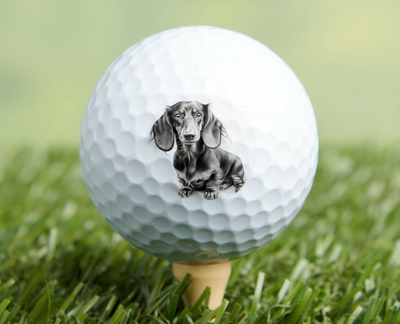 Dachshund in Black Dog Golf Ball