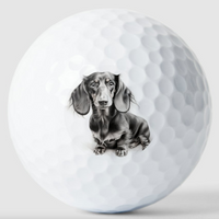 Dachshund in Black Dog Golf Ball