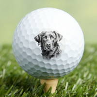 Chocolate Labrador Dog Golf Ball