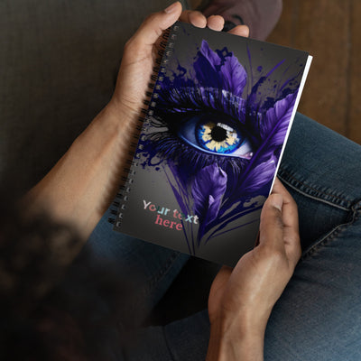 Iris and Eye Iris in Blue Spiral Notebook