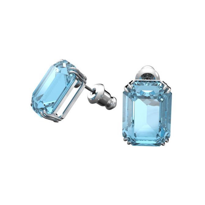 Swarovski Jewels Millenia Octagon Cut Blue Crystal Stud Earrings