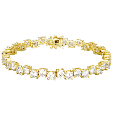 White CZ Tennis Design Bracelet, 7.25