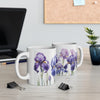 Irises All Around Ceramic White Mug 11oz