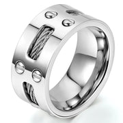 9mm Stainless Steel with Steel Cables and Screws Men's Band
