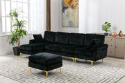 Coolmore Black Sectional  Sofa
