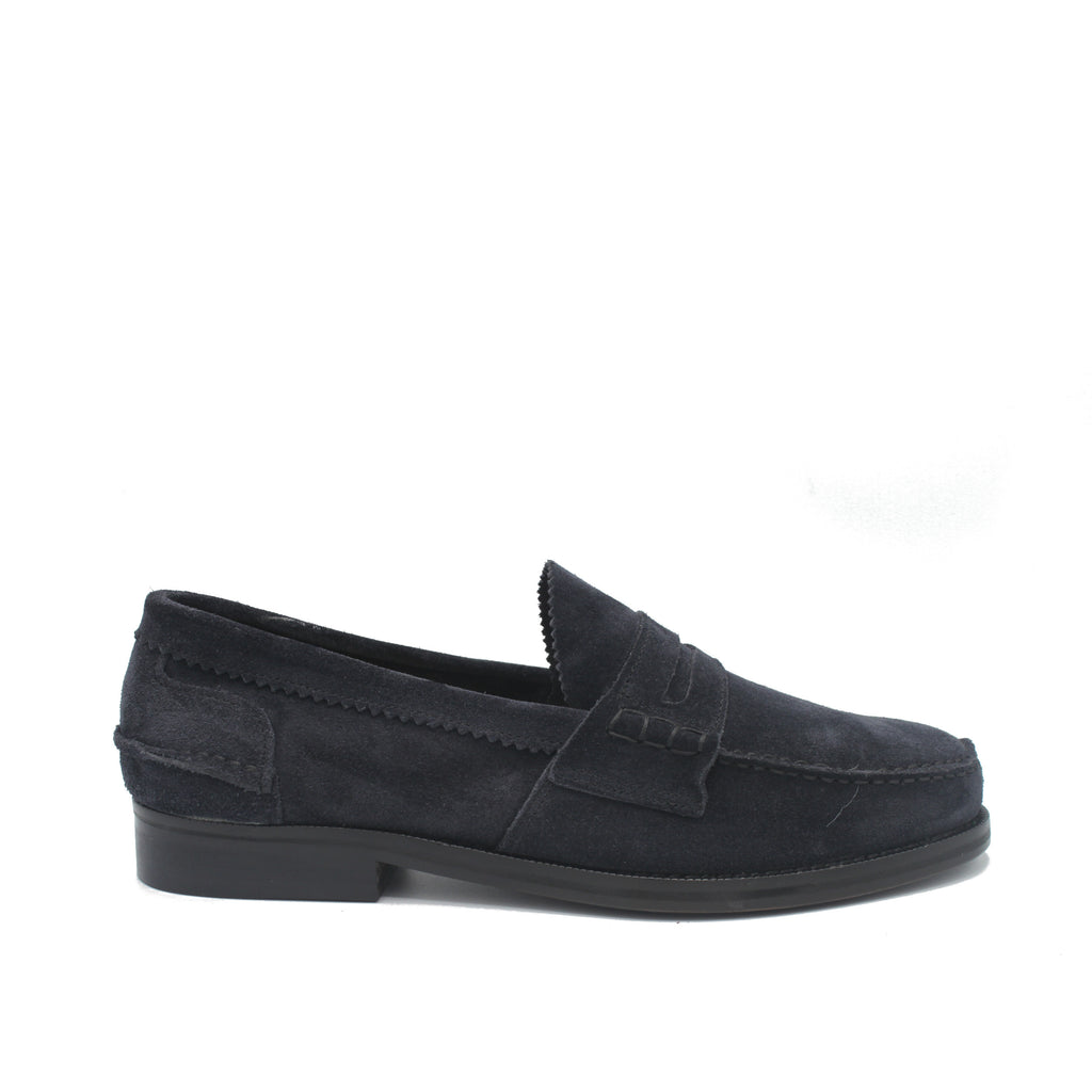 Navy Blue Suede Mens Loafers Shoes