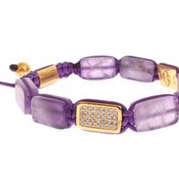 CZ Amethyst 18K Gold 925 Bracelet