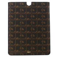 Brown Floral Logo Leather iPAD Tablet eBook Cover