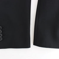 Black wool stretch slim fit blazer