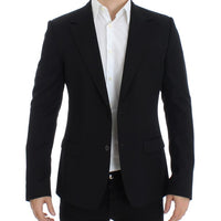 Black wool slim fit blazer