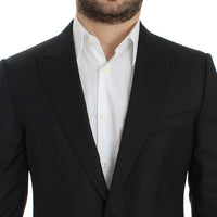 Black wool slim fit blazer