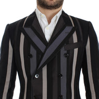 Multicolor striped wool slim blazer