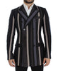 Multicolor striped wool slim blazer