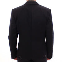 Black wool slim fit blazer