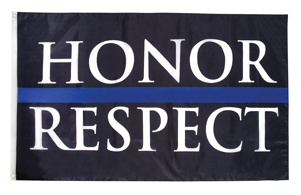 Honor & Respect Thin Blue Line Flag - 3' X 5'