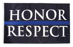 Honor & Respect Thin Blue Line Flag - 3' X 5'