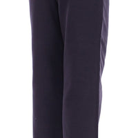 Blue Cropped Cotton Pants