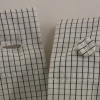 White Checkered Stretch Cotton Shorts