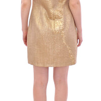 Gold Sleeveless Shift Mini Dress
