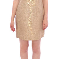 Gold Sleeveless Shift Mini Dress