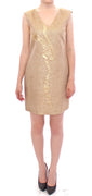 Gold Sleeveless Shift Mini Dress