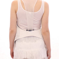 White Lashes Open Back Vest Jacket