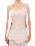 White Lashes Open Back Vest Jacket