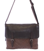 Brown leather messenger bag