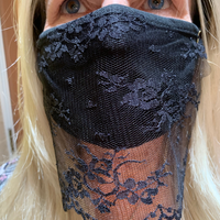 Black Lace Face Mask by Rebel, Made in USA