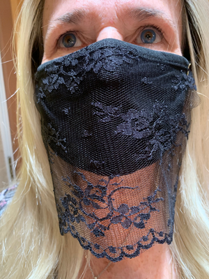 Black Lace Face Mask by Rebel, Made in USA