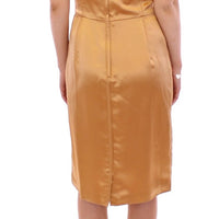 Bronze silk sheath dress