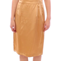 Bronze silk sheath dress