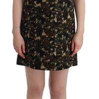 Green camouflage mini shift dress