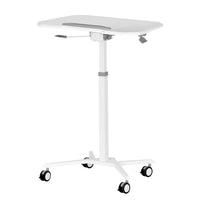 Techni Mobili White Sit to Stand Mobile Laptop Computer Stand